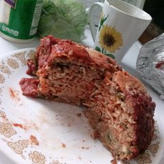 A picture of Giant Spaghetti Stuffed Meatball Dinner.