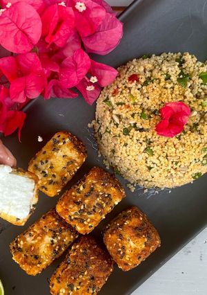 Knuspriger Feta mit Zitronen-Couscous Rezepthauptbild