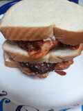 Leftover Swiss on Chicken Pattie Sandwich