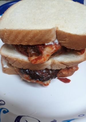 A picture of Leftover Swiss on Chicken Pattie Sandwich.