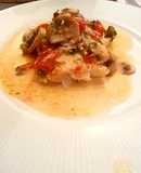Chernia al roquefort y champiñones