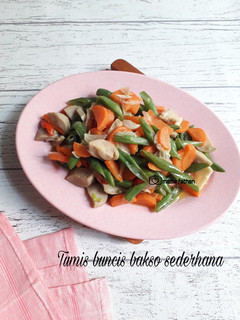 Foto resep Tumis buncis bakso sederhana