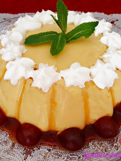 Una foto de Flan de melocotón y nata sin Horno