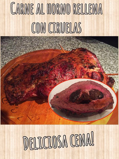 Una foto de Carne al horno rellena con ciruelas