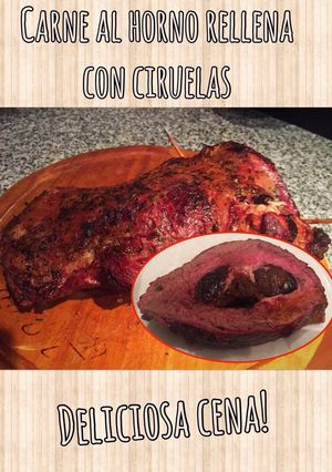 Una foto de Carne al horno rellena con ciruelas