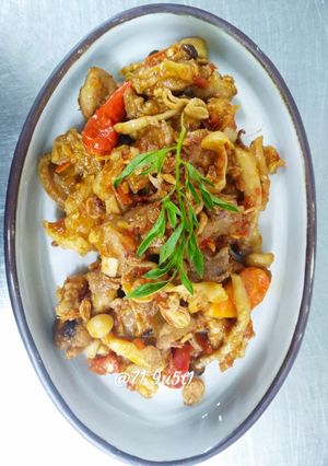 Foto resep Babi pedas manis jamur shimeji