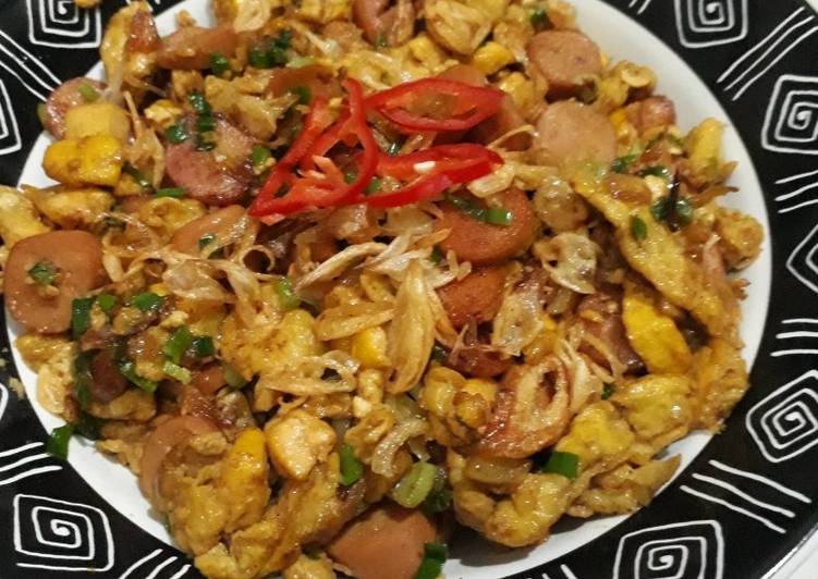 Orak arik telur tahu sosis