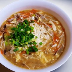 A picture of Hot and Sour Soup/noodles Taiwanese style.