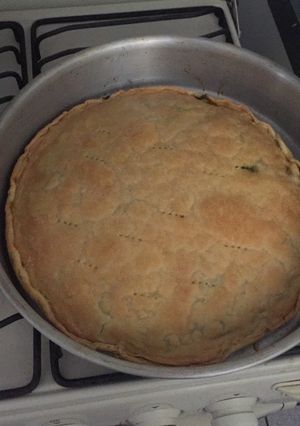 Una foto de Tarta de espinacas, choclo y queso