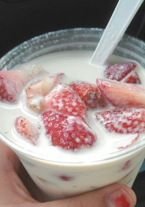 Una foto de Fresas con crema