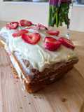 Lime and Strawberry Madeira Cake