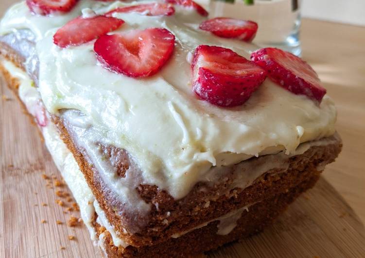 Lime and Strawberry Madeira Cake