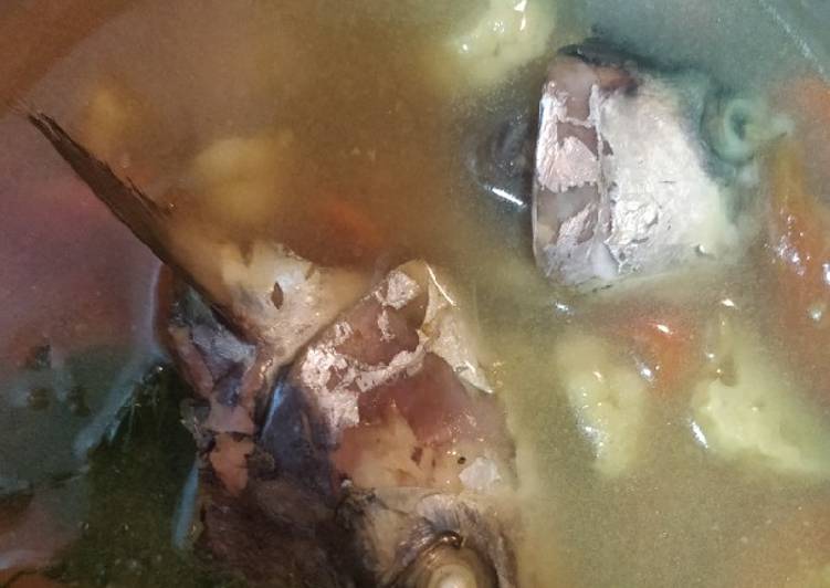Cara Gampang memasak Sop kepala ikan tenggiri simpel Anti Gagal