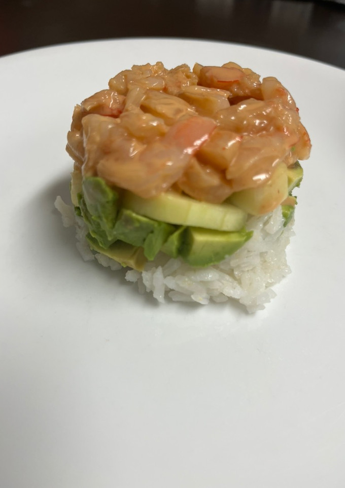 A picture of Sushi stacks.