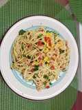 Tallarines con camarones🍝🍤🍝🍤..