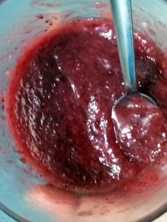 A picture of strawberry-rose-cocoa jam.