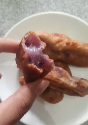 Hình của món Ăn vặt: Bánh khoai mỡ chiên.