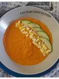 Sopa fría de salmorejo sin pan