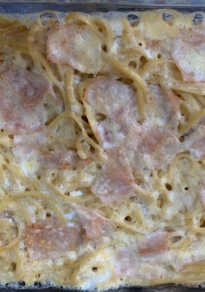 Una foto de Pastel de fideos al Alfredo