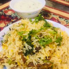 A picture of Beef biryani.