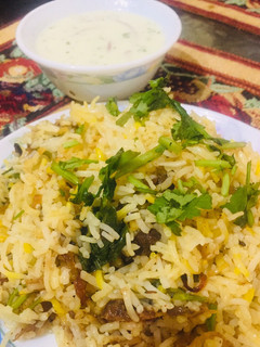 A picture of Beef biryani.