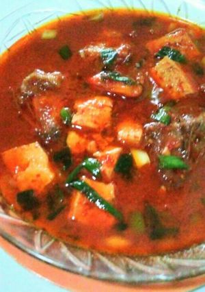 Foto resep Semur pedas ayam tahu