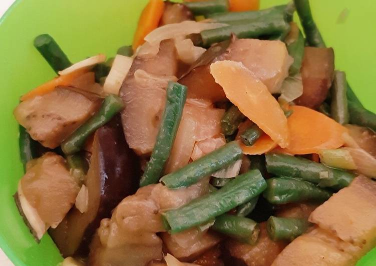 Tumis terong kacang panjang