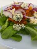 Ensalada de Rúcula con Zapallo asado  y Queso Azul