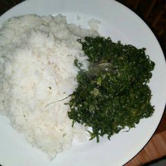 A picture of Plain rice,veges.