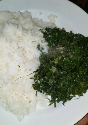 A picture of Plain rice,veges.