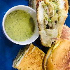 A picture of Chicken Anda Shami Burger.