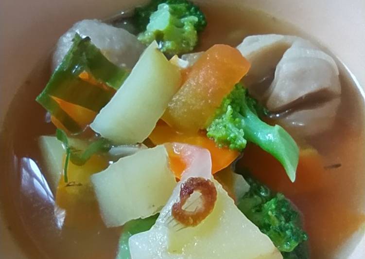 Resep Sup Bakso Sayur Campur, Lezat Sekali