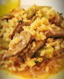 Arroz con ternera y verduras