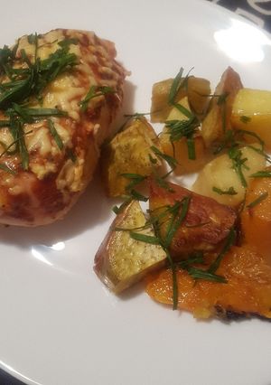 Una foto de Pechuga rellena con jamón y muzzarella
