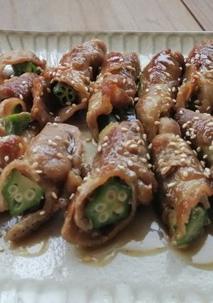 秋葵豬肉卷 的食譜成品照片