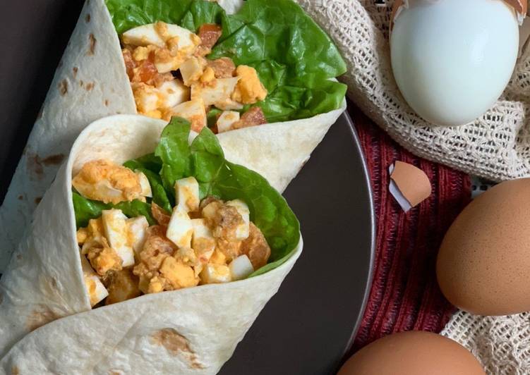Langkah Langkah Buat Egg Salad Wrap yang Sederhan