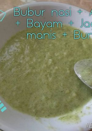 Foto resep MPASI 7m Bubur nasi + Ayam + Bayam + Jagung + Buncis