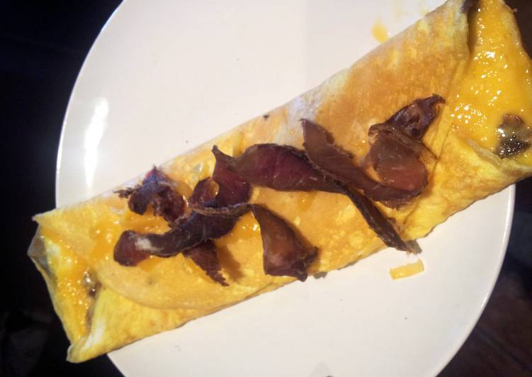 South African Biltong &amp; Cheese Omlette