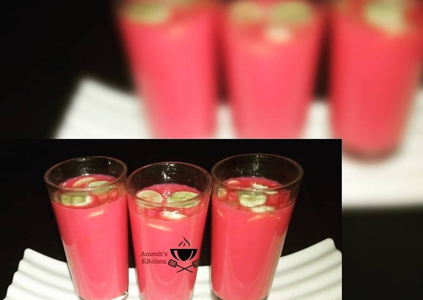 Watermelon and banana juice