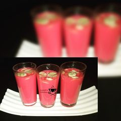 Watermelon and banana juice A picture of Watermelon and banana juice.