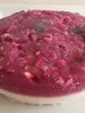 Tarta de requesón y granada