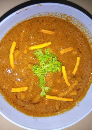 A picture of Sev Bhaji.