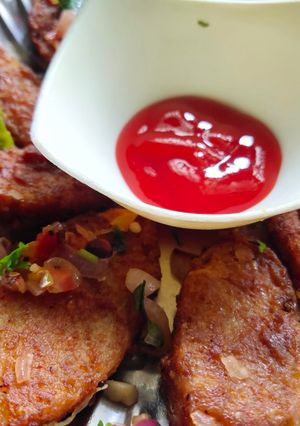 A picture of Schezwan fried Idli.
