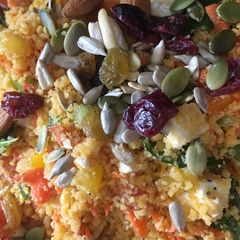 A picture of Couscous with nuts and seeds.