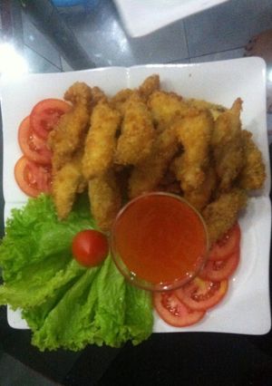 Hình của món Cá diêu hồng chiên xù.