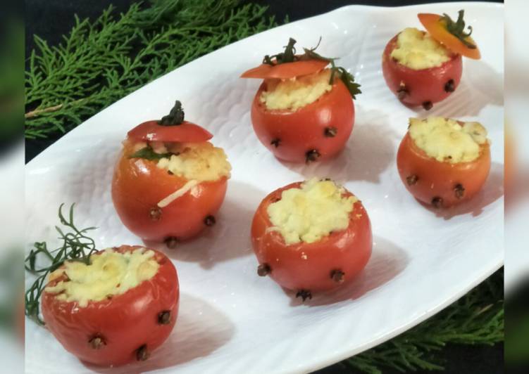 Baked-cheese stuffed tomatoes