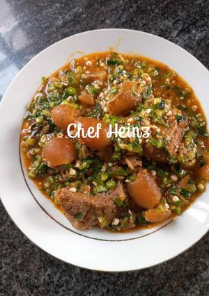 A picture of Okro soup.