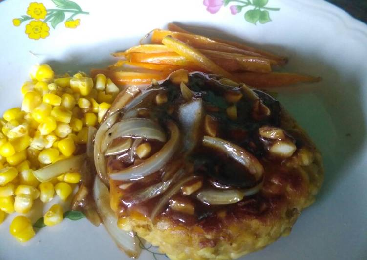 Steak tempe saus lada hitam