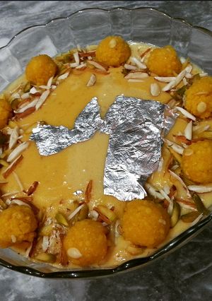 A picture of Motichoor Ladoo Kheer.