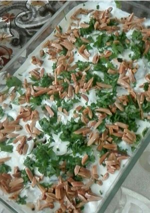 صورة لوصفة فتة المكدوس
